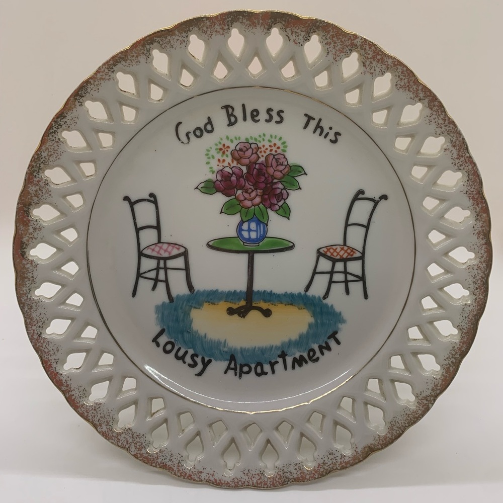 Vintage “God Bless This Lousy Apartment” wall plaque!